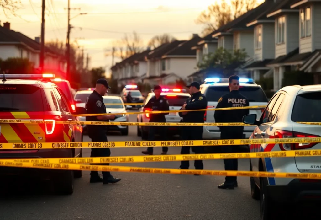 Police presence at a crime scene in Newton