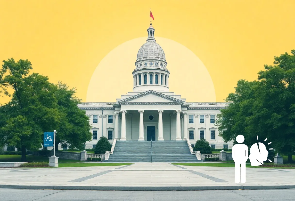 North Carolina State Capitol during legislative session focused on mental health reforms