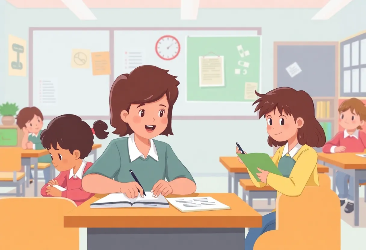 Illustration of a safe North Carolina school environment