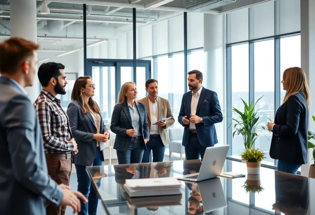 Team meeting at Palmetto Clean Technology discussing clean energy initiatives