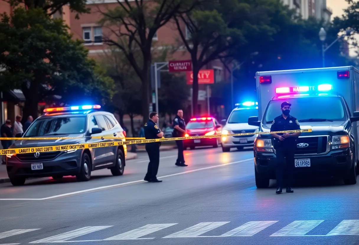 Police investigating a crime scene in Charlotte, NC