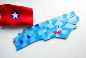 Map illustrating population growth trends in North Carolina.