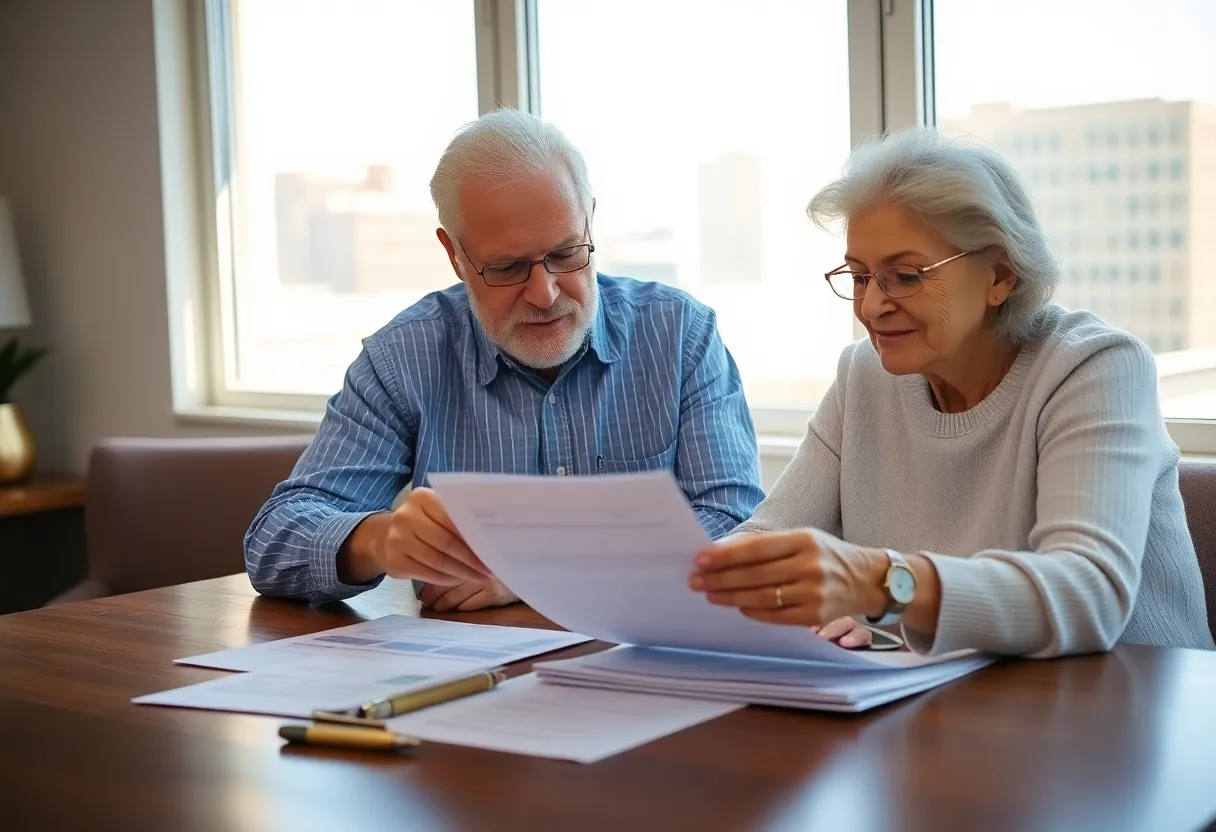 Elderly couple engaged in financial planning in Charlotte, NC