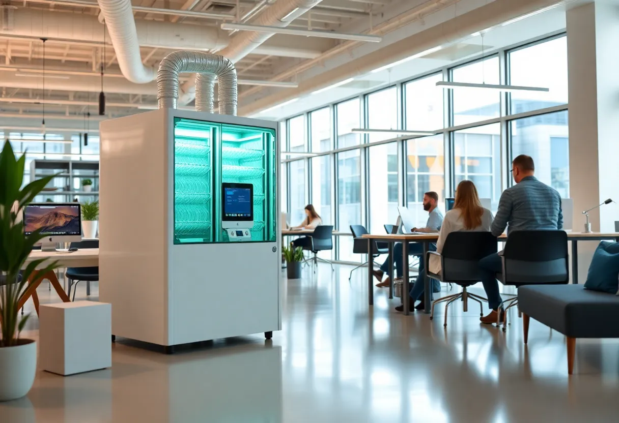 SmartIAQ GridSet system improving indoor air quality in a commercial space