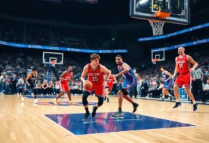 San Antonio Spurs players celebrating victory over Orlando Magic