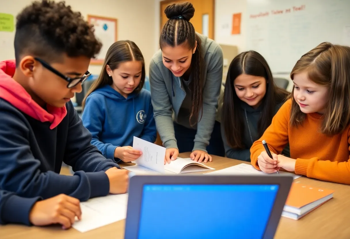 Students learning financial skills in a classroom during Entrepreneurship Week