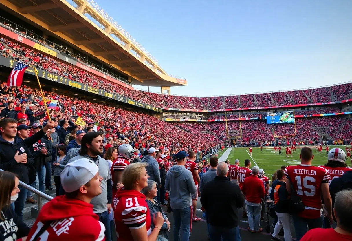A crowd at Levi's Stadium during Super Bowl 60