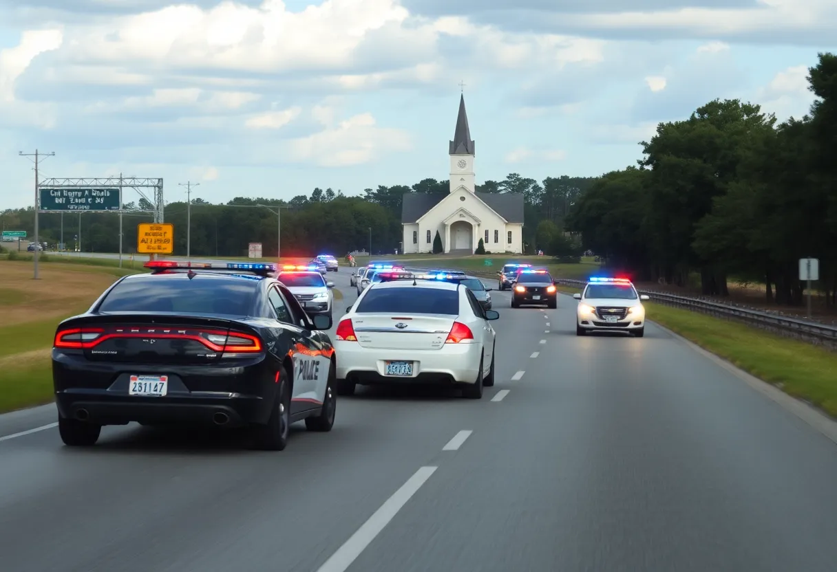 High-speed police chase on a North Carolina highway