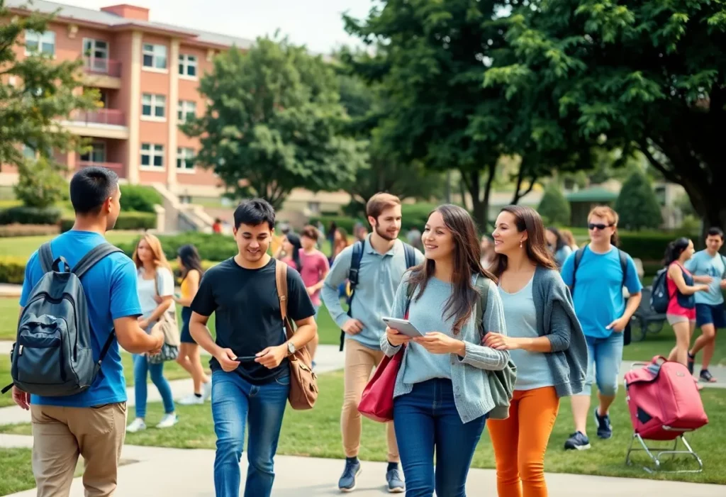 Students participating in community engagement activities at UNC Charlotte.
