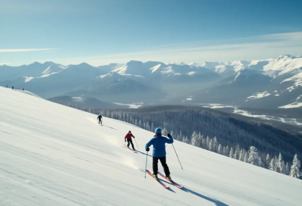 American skier racing in the Super-G competition at the 2026 Winter Olympics.