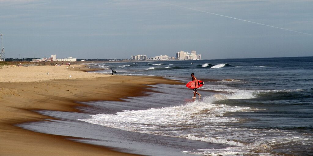 Sandy beach shoreline
