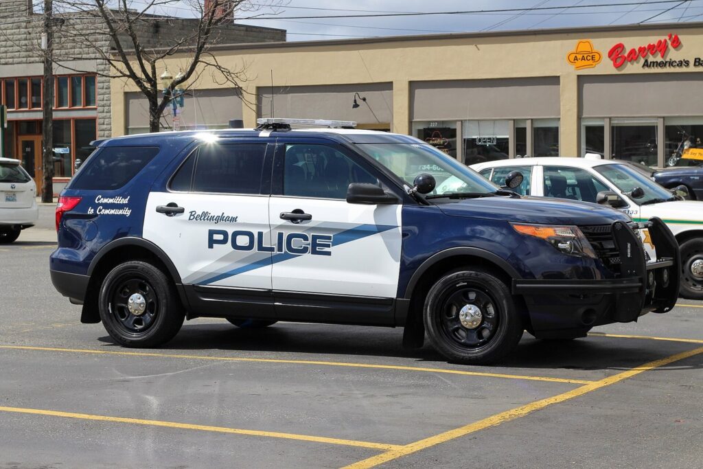 Police SUV parked in a lot