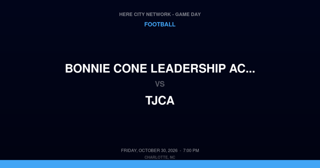 Bonnie Cone Leadership Academy vs. TJCA — Football Game Day — Mooresboro, NC — Oct 30, 2026
