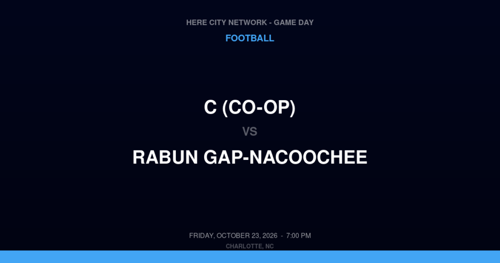 C (CO-OP) vs. Rabun Gap-Nacoochee — Football Game Day — Rabun Gap, GA — Oct 23, 2026