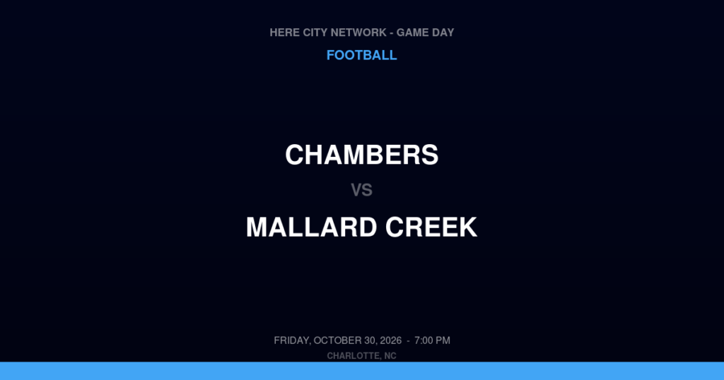 Chambers vs. Mallard Creek — Football Game Day — Charlotte, NC — Oct 30, 2026