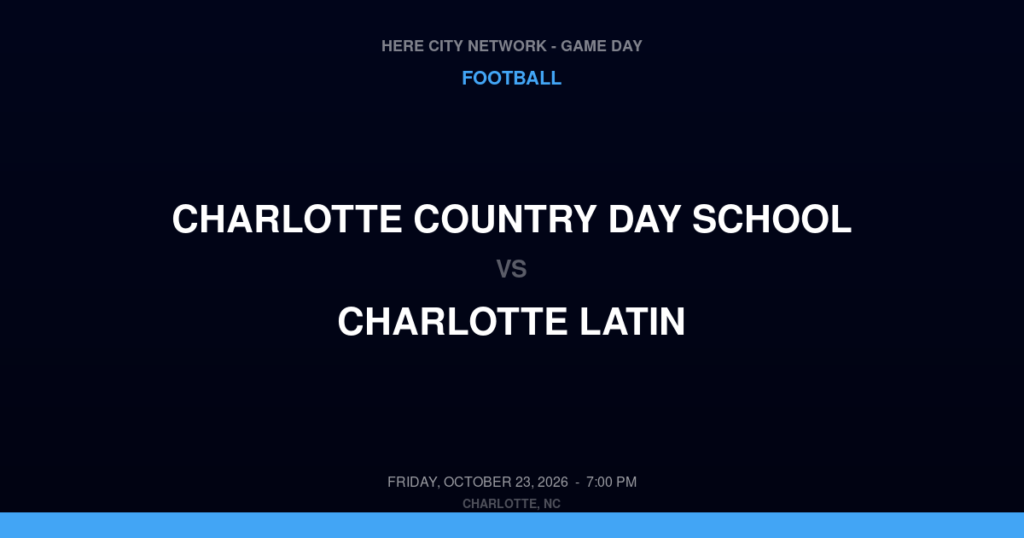 Charlotte Country Day School vs. Charlotte Latin — Football Game Day — Charlotte, NC — Oct 23, 2026