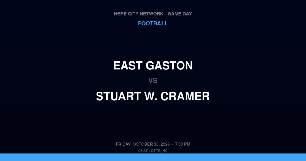 East Gaston vs. Stuart W. Cramer — Football Game Day — Belmont, NC — Oct 30, 2026