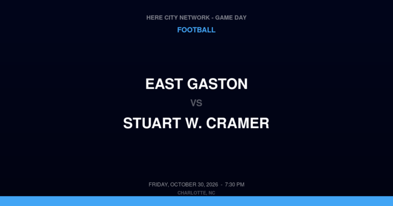 East Gaston vs. Stuart W. Cramer — Football Game Day — Belmont, NC — Oct 30, 2026