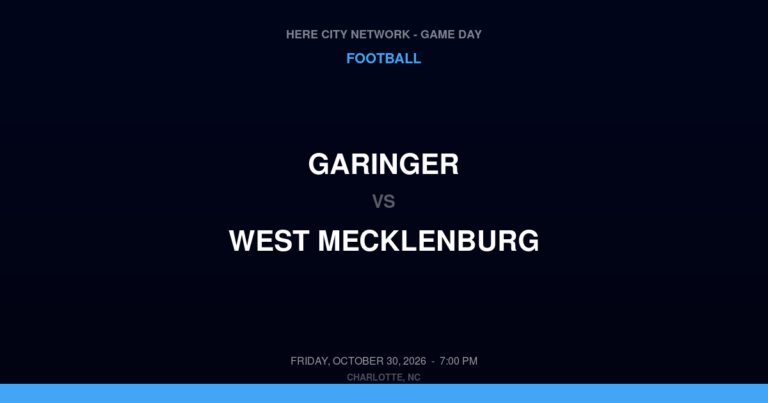 Garinger vs. West Mecklenburg — Football Game Day — Charlotte, NC — Oct 30, 2026