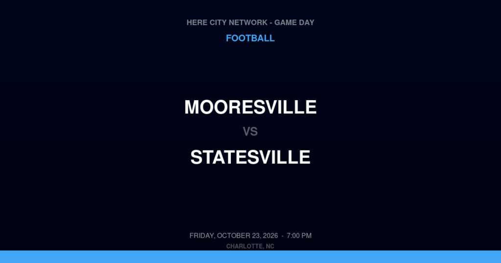 Mooresville vs. Statesville — Football Game Day — Statesville, NC — Oct 23, 2026