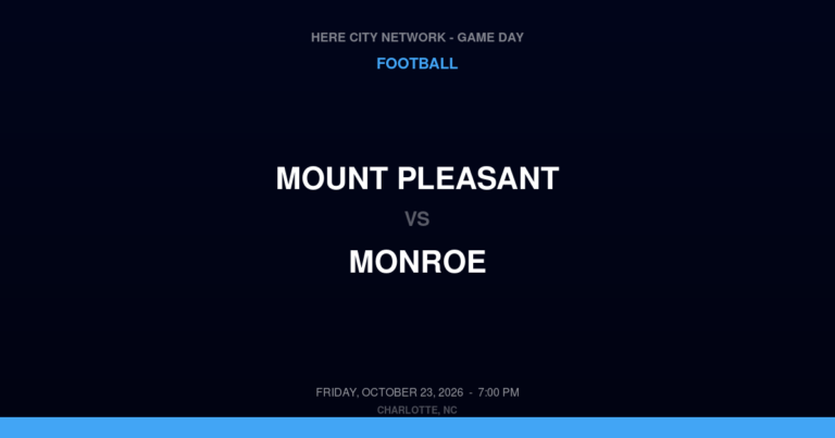 Mount Pleasant vs. Monroe — Football Game Day — Monroe, NC — Oct 23, 2026
