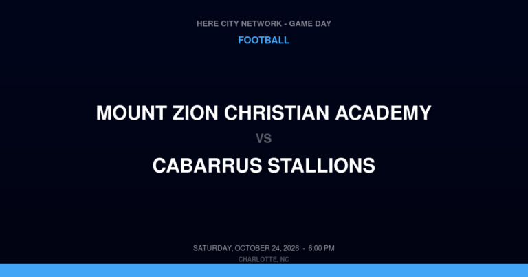 Mount Zion Christian Academy vs. Cabarrus Stallions — Football Game Day — Concord, NC — Oct 24, 2026