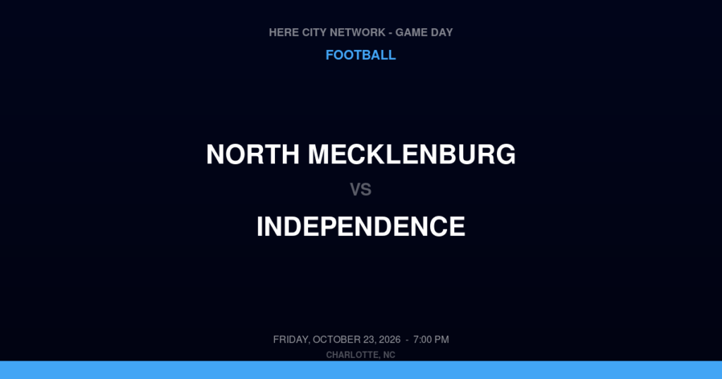 North Mecklenburg vs. Independence — Football Game Day — Charlotte, NC — Oct 23, 2026