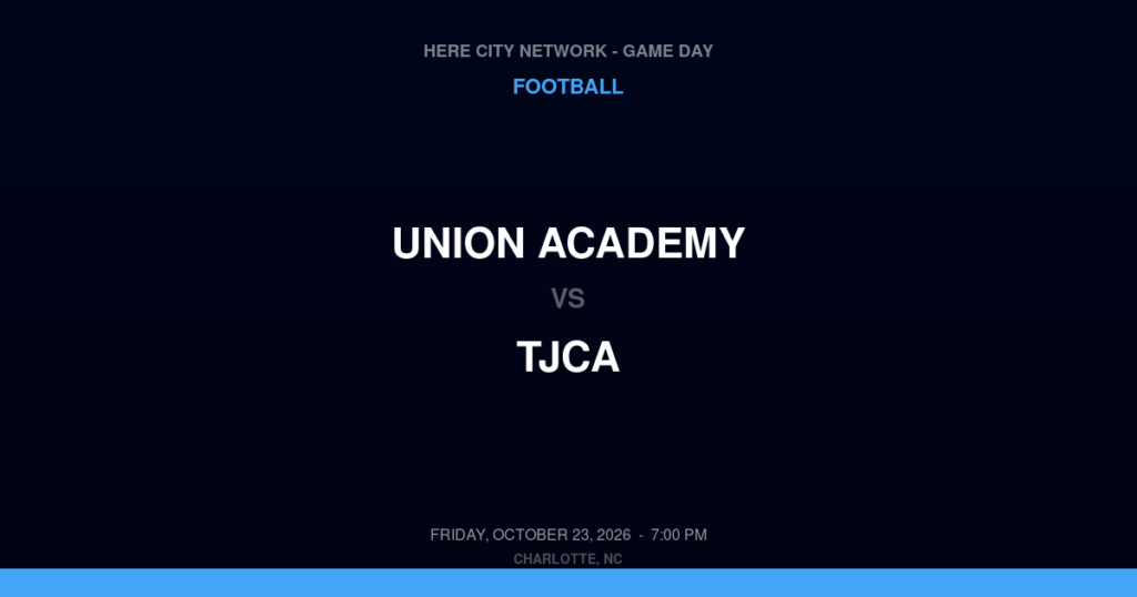 Union Academy vs. TJCA — Football Game Day — Mooresboro, NC — Oct 23, 2026